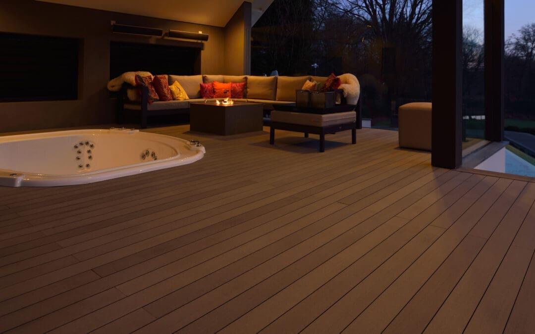 Prachtige wellness in duurzaam Esthec terras verwerkt.