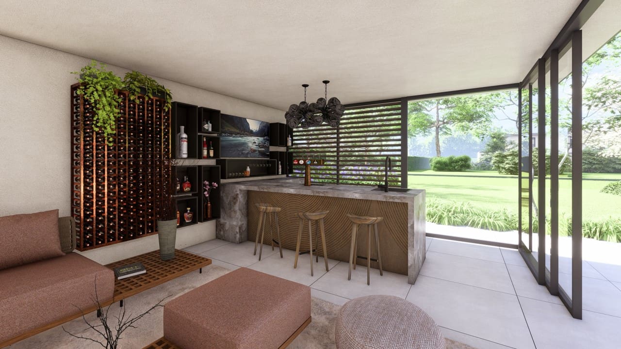 01 custom poolhouse outdoor kitchen render