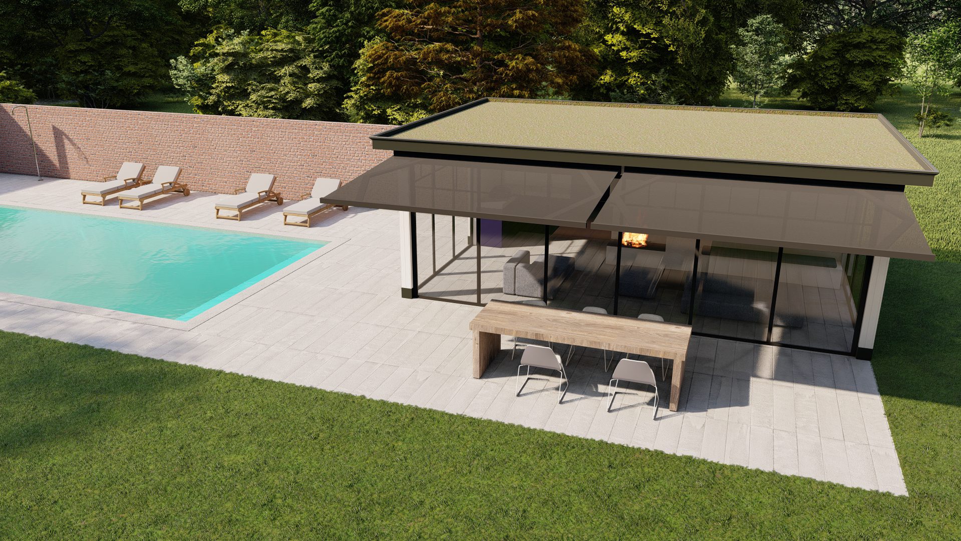 3D ontwerp 04 | Rotterdams badhuis, wellnesstuin in Rotterdam